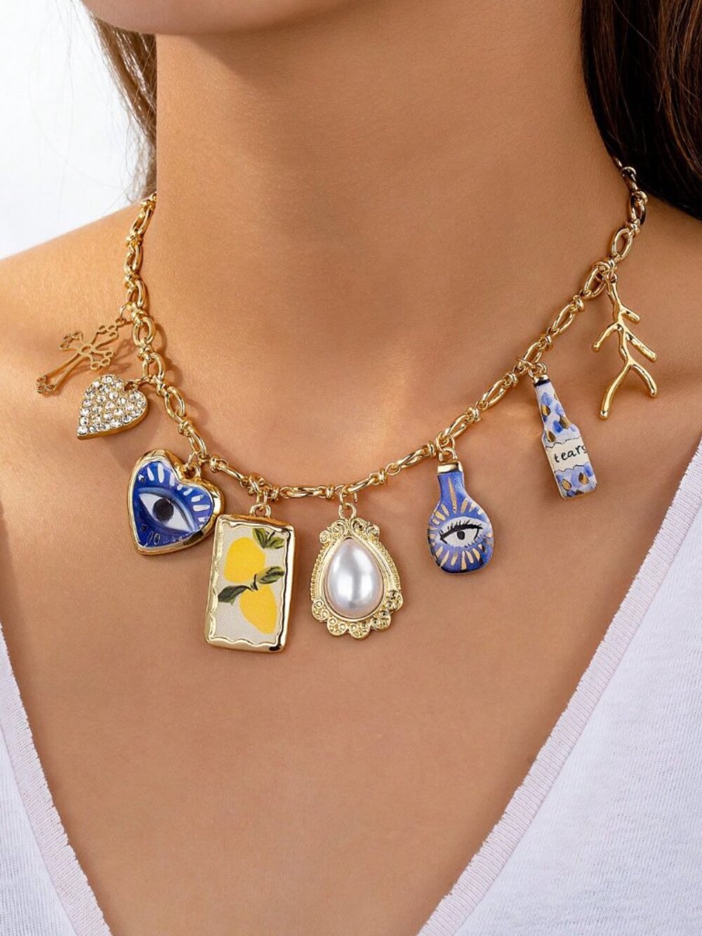 NEW EVIL EYE Love Potion Heartbreak Protection Charm Necklace